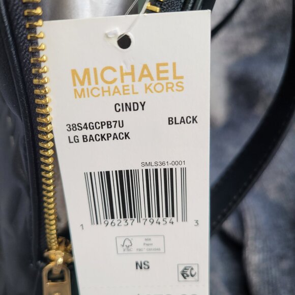 MICHAEL KORS Cindy Large Black Backpack!! - NWT main image 7